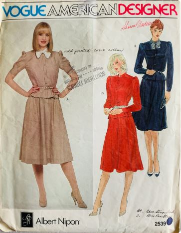 70s 80s Victorian Inspired Blouse Top Skirt & Fitted Blazer Jacket  Power Suit Albert Nipon Designer Dress Petite Vintage Sewing Pattern Vogue 2539 B31