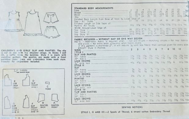 Toddler Girls Panties & Ruffled Petticoat Slip Vintage Sewing Pattern Simplicity 2558 Size 4