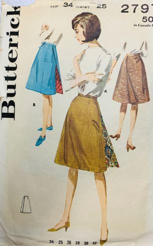 60s Wrap Skirt Petite Vintage Sewing Pattern Butterick 2797 W25