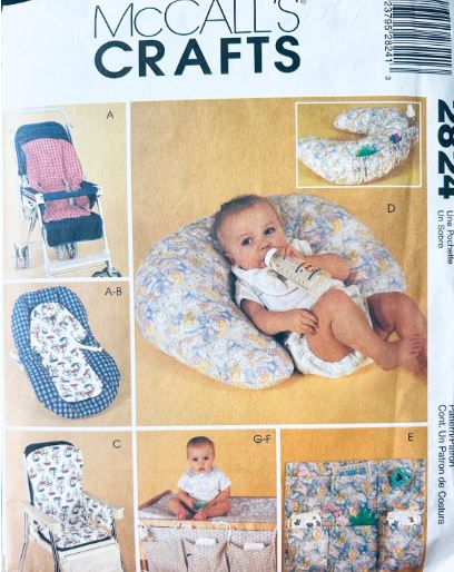 McCalls 2824, Stroller Cover Pattern, Baby Changing Table Organizer Sewing Pattern, Breastfeeding Pillow Pattern, Nursery Decor Patterns