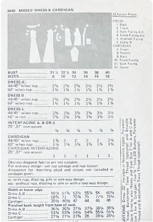 70s Cap Sleeve Dress Flared Skirt & Matching Blazer Cardigan Jacket Easy Vintage Petite Sewing Pattern Simplicity 3040 B31