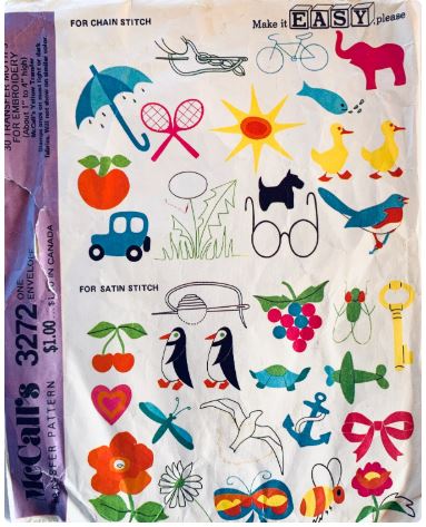 70s Whimsical Embroidery Design Animals Bugs Penguins Nautical Dragonfly Transfer McCalls 3272