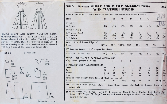 50s Fit N Flare Bateau Neckline Summer Short Sleeve Dress Petite Pattern Simplicity 3580 B32