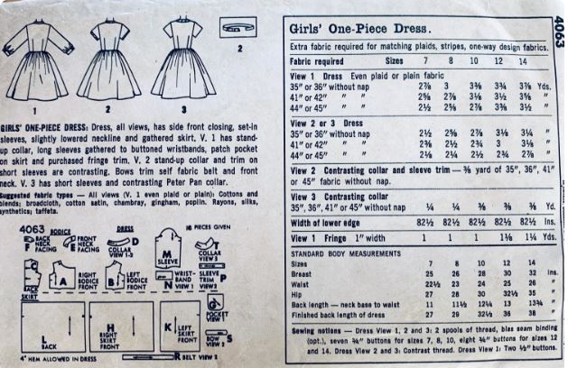 60s Girls Asymmetrical Button Front Fit N Flare Tween School Dress Vintage Sewing Pattern Simplicity 4063 Size 8