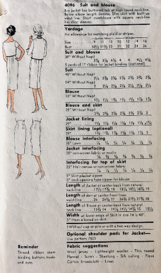60s Womens Suit Square Neckline Sleeveless Sheath Dress w/ Cropped Bolero Jacket Vintage Sewing Pattern Vogue 4096 B34