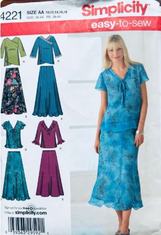 00s Womens Ruffled Top & Skirt Breezy Two Piece Summer Dress Easy Plus Size Petite Sewing Pattern  Simplicity B32-40