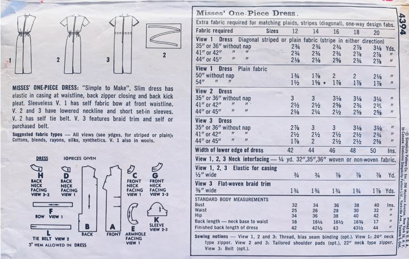 60s Womens Sheath Dress Sleeveless Summer Dresses Easy Vintage Sewing Pattern Simplicity 4394 B34