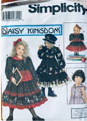 Toddler Girls Fancy Holiday Tiered Skirt Sailor Dress w/ Matching Doll Pattern. Daisy Kingdom Toddlers Sewing Pattern Simplicity 0646 3 4 5 6