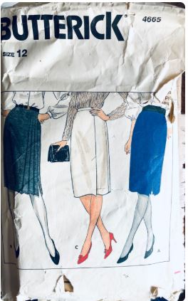 80s Knee Length Skirts Asymmetrical Pleated Midi Skirt Vintage Sewing Pattern Butterick 4665 W26