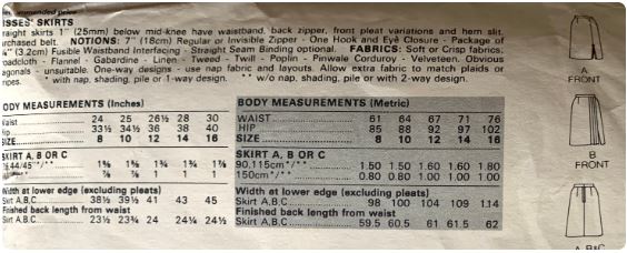 80s Knee Length Skirts Asymmetrical Pleated Midi Skirt Vintage Sewing Pattern Butterick 4665 W26