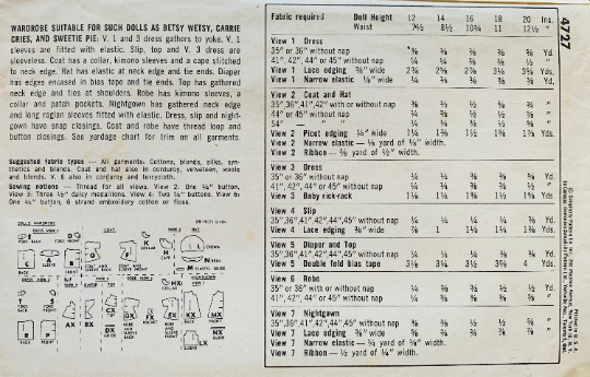 Vintage 12 Inch Doll Clothes Pattern Betsy Wetsy Doll Clothing Coat Dress Bonnet Pattern Simplicity 4727