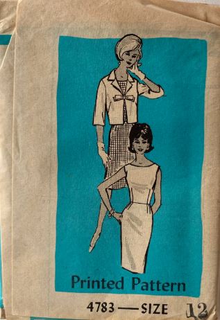 50s Womens Bateau Neckline Fitted Day Sheath Dress w/ Matching Jacket Suit Petite Vintage Sewing Pattern Anne Adams 4783 B32