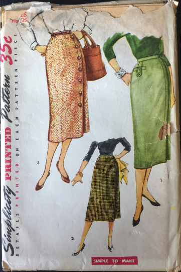 50s Asymmetrical Midi Skirt Vintage Modest Easy Sewing Pattern Simplicity 4817 W26