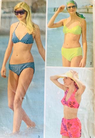 70s Halter Bikini Two Piece Swimsuit Swim Suit Bathing Suit Beach Shorts Vintage Sewing Pattern Simplicity 5576 Medium