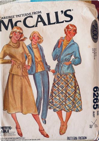 80s Bias Skirt Cowl Neck & Jacket Straight Leg Pants Suit Top Plus Size Modest Vintage Sewing Pattern McCalls 6265 B38