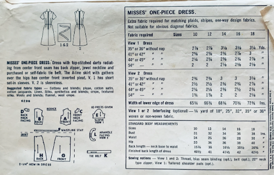 60s Sleeveless A Line Dress w/ V Seamed Accent Vintage Sewing Pattern Simplicity 6296 B34