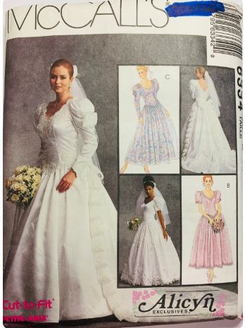 90 Scoop Neck Princess Ball Gown Drop Basque Waist w/ Train Bridesmaid Dresses Alicyn Exclusives Petite Wedding Dress Pattern McCalls 6334 12 14 16