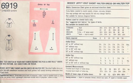 70s Halter Neck Sun Dress Sundress JIFFY Easy Vintage Sewing Pattern Simplicity 6919 B34