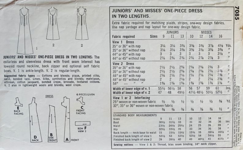 60s A Line Sleeveless Shift Dress Minimalist Sleeveless Summer Bateau Neck Wedding Gown Vintage Petite Sewing Pattern Simplicity 7085 B32