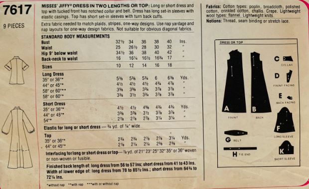 70s Obi Belt Maxi Dress Knee Length Dresses Pullover Top Modest Vintage Sewing Pattern Simplicity 7617 B36