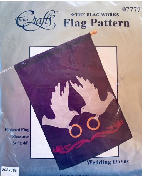 Wedding Doves Flag Home Decor Porch Flags Vintage Sewing Pattern 7777