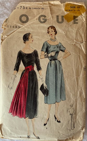 40s Fit N Flare Cocktail Special Occasion Formal Dress Wounded Bird Vintage Sewing Pattern Vogue 7833 B34