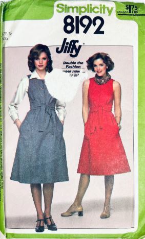 70s Sleeveless Sun Dress Jumper Sundress Jiffy Pattern Easy Plus Size Vintage Sewing Pattern Simplicity 8192 B38