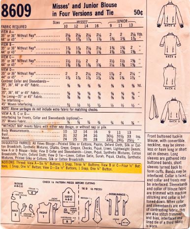 60s Womens Classic Button Front Sleeveless Shell Blouse w/ Sleeve Options Vintage Easy Sewing Pattern McCalls 8609 B32