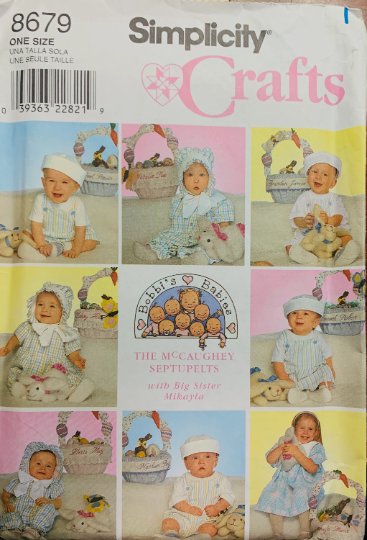 Baby Bonnet & Hats Sailor Brimmed Hat Stuffed Bunny Rabbit Stuffie Sewing Pattern Simplicity 8679
