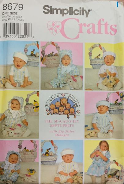 Baby Easter Bonnet & Hat Stuffie Stuffed Bunny Easter Basket Sewing Pattern Simplicity 8679