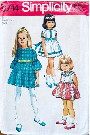 Girls Summer Sleeveless Dress Long Sleeve Juliet Sleeve Dresses Toddler Vintage Sewing Pattern Simplicity 8714 6