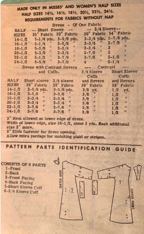 50s Womens Day Dress Fit N Flare w/ Pussy Bow Half Size Vintage Sewing Pattern Marian Martin 9121 B34