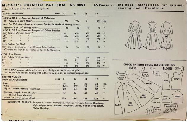 50s Womens Sleeveless Fit N Flare Princess Seam Jumper Dress Petite Vintage Sewing Pattern McCalls 9891 B29