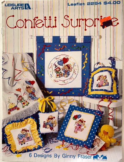 Counted Cross Stitch Circus Theme Nursery Home Decor Patterns for Baby or Toddler Room Confetti Surprise