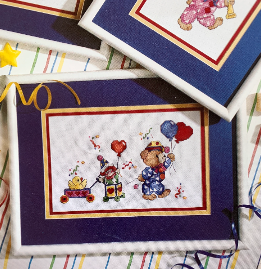 Counted Cross Stitch Circus Theme Nursery Home Decor Patterns for Baby or Toddler Room Confetti Surprise