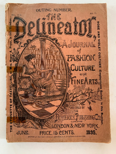 Delineator June 1895 Victorian Butterick Sewing Pattern Catalog Brochure Magazine Vintage Fashion Reference Catalog