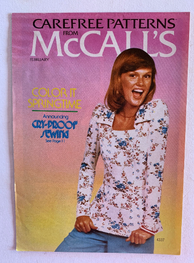 70s McCall's Carefree Patterns February 1974 Sewing Pattern Catalog Brochure Magazine