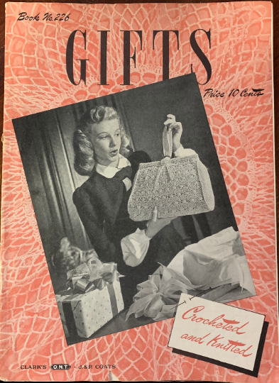 40s Crochet & Knitting Patterns Gifts to Make Purse Home Decor Coasters Baby Placemat Slippers Pattern Booklet