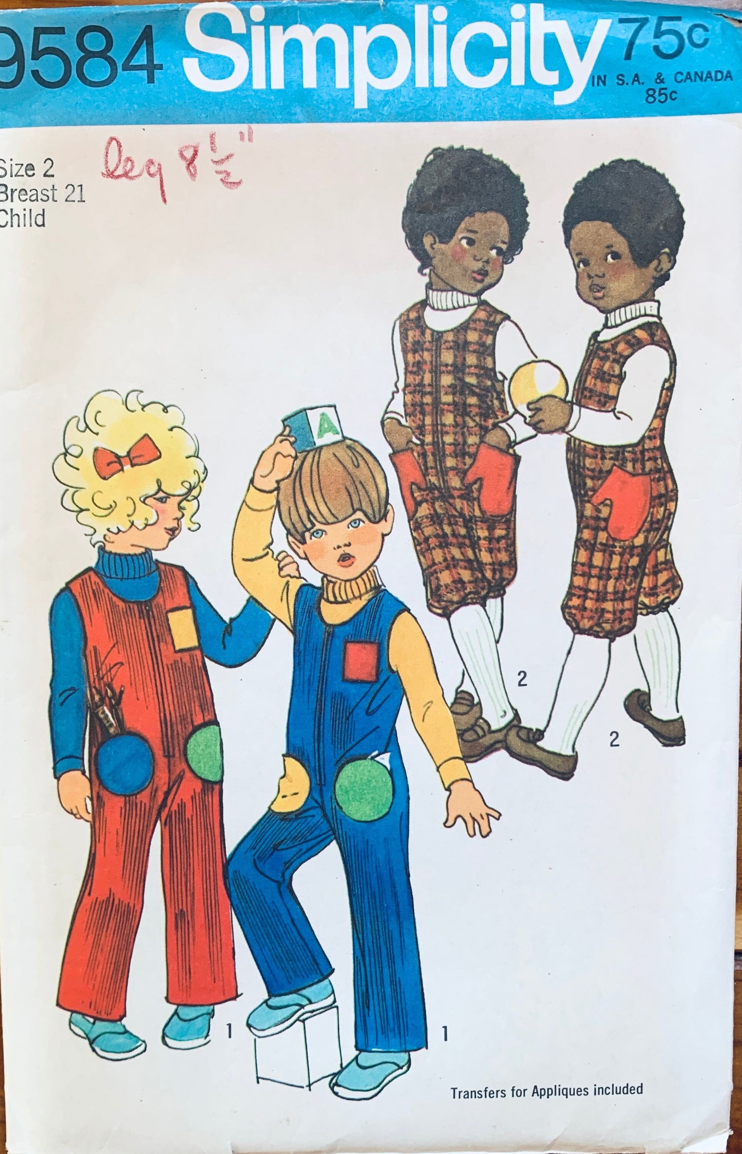 Toddler Boys Girls Overalls Romper Knickers Jumpsuit Vintage Sewing Pattern Simplicity 9584 Size 2