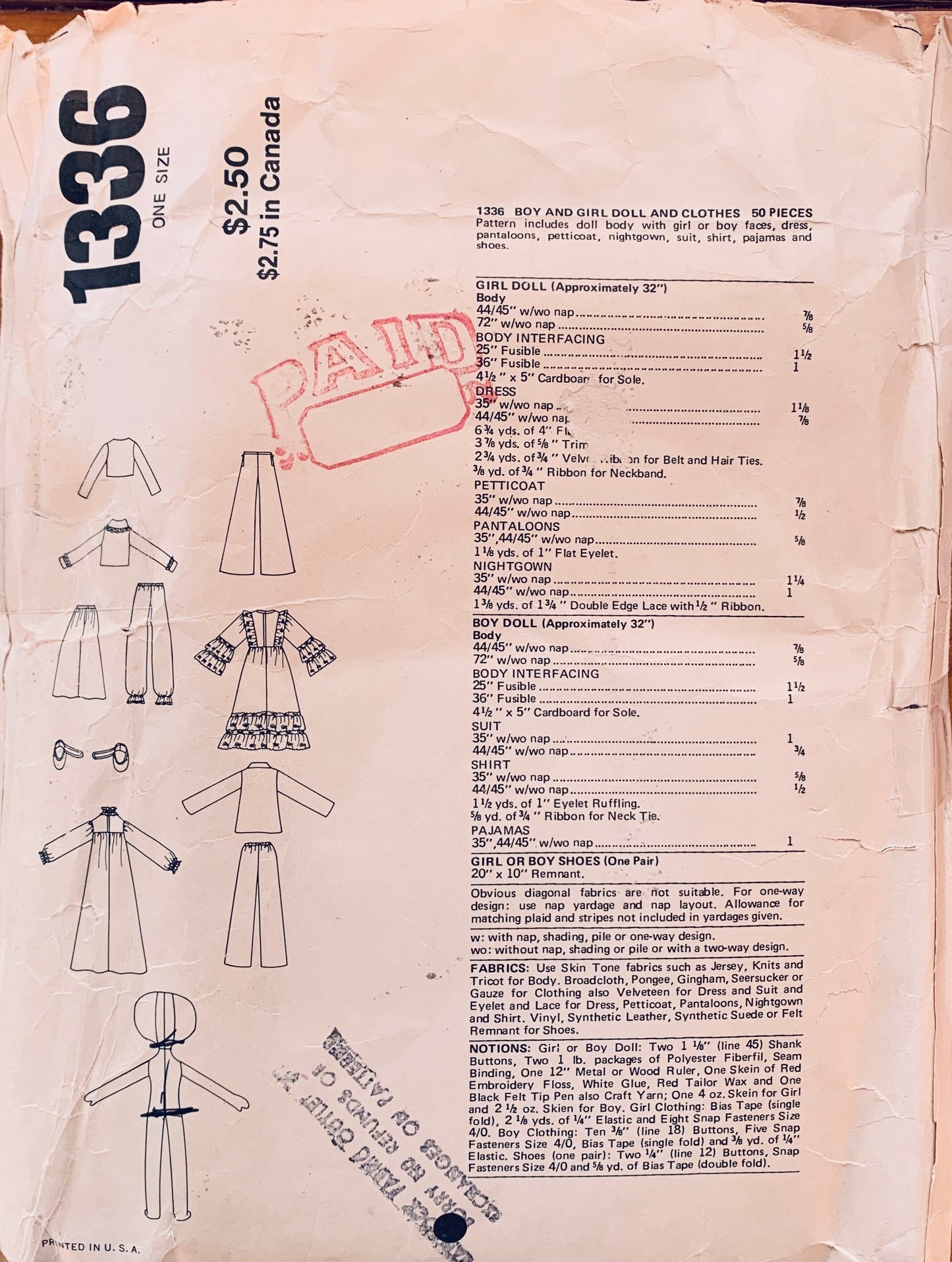 Bride & Groom Doll Wedding Bridal Boy & Girl Twins Dolls Stuffed Toy Vintage Sewing Pattern Vogue 1336