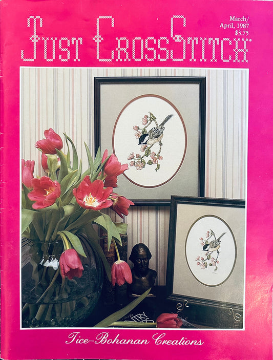 Just Cross Stitch Vintage Magazine March April 1987 Crossstitch Patterns Samplers Monarch Butterfly