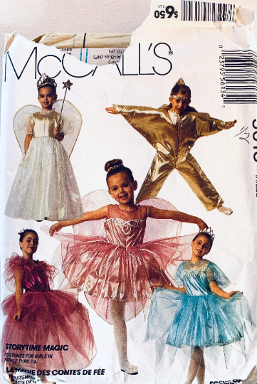 Girls Classic Tutu Halloween Dance Costume Princess Angel Fairy Star Dancewear Vintage Sewing Pattern McCalls 5613 Size 7