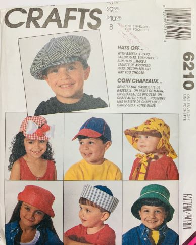 Kids Toddler & Infant Hats Newsboy Cap Floppy Hats Beret Bonnet Sewing Pattern McCalls 6210