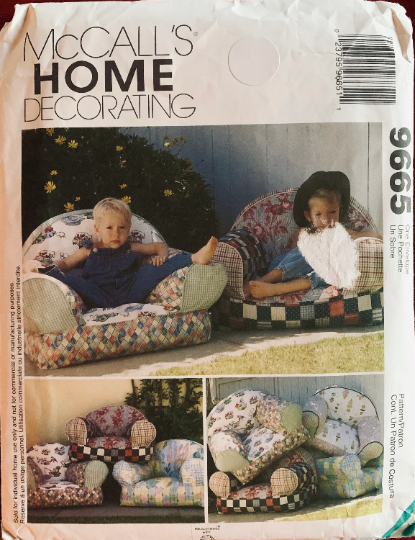 Kids Stuffed Furniture Overstuffed Chair Home Decor Sewing Pattern McCall's 9665