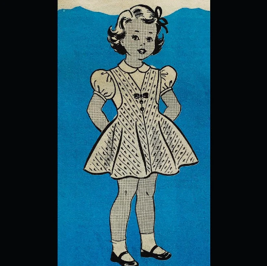 Toddler Girls V Neck Jumper Twirl Dress Peter Pan Collar Blouse Vintage Sewing Pattern Marian Martin 9300 Size 4
