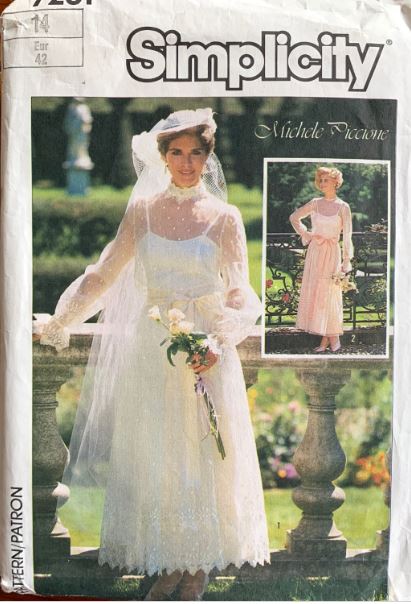 80s Tea Length Wedding Gown Bridesmaid Dress Edwardian Inspired Formal Dresses Simplicity 7261 B36