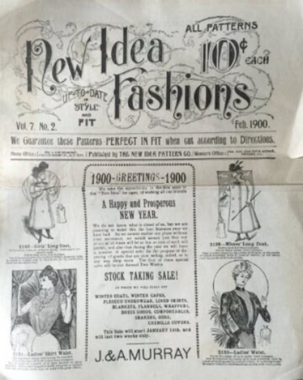 New Idea Sewing Pattern Monthly Catalog 1900s Edwardian Fashion February 1900