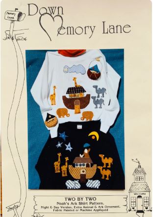 80 Down Memory Lane Noah's Ark Two by Two Appliqued Sweatshirt & Christmas Ornament Holiday Vintage Sewing Pattern