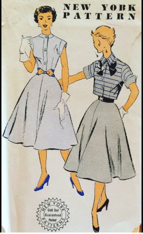 50s Shirtwaist Dress Fit N Flare Cap Sleeve Summer Dresses w/ Bolero Jacket Vintage Petite Sewing Pattern New York 1299 B29