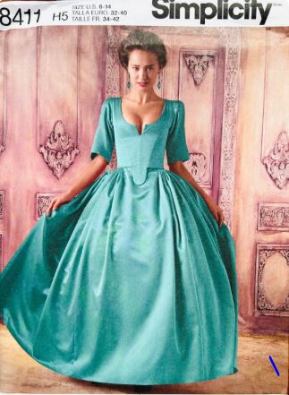 1700s 18th Century Ball Gown Costume Reenactor Outlander Dress American Duchess Petite Sewing Pattern Simplicity 8411 S M